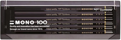 Tombow Pencil Premium Pencil 2B MONO 100 (High-Density Structure With Condensed Ultra-Fine Particles) Drafting and Drawing 1 dozen MONO-1002B