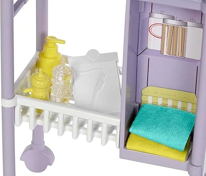 Barbie GKH23 Baby Play with Barbie and Her Lady! Aka-chan Sensei Set, Dress Up Doll, Accessory Set