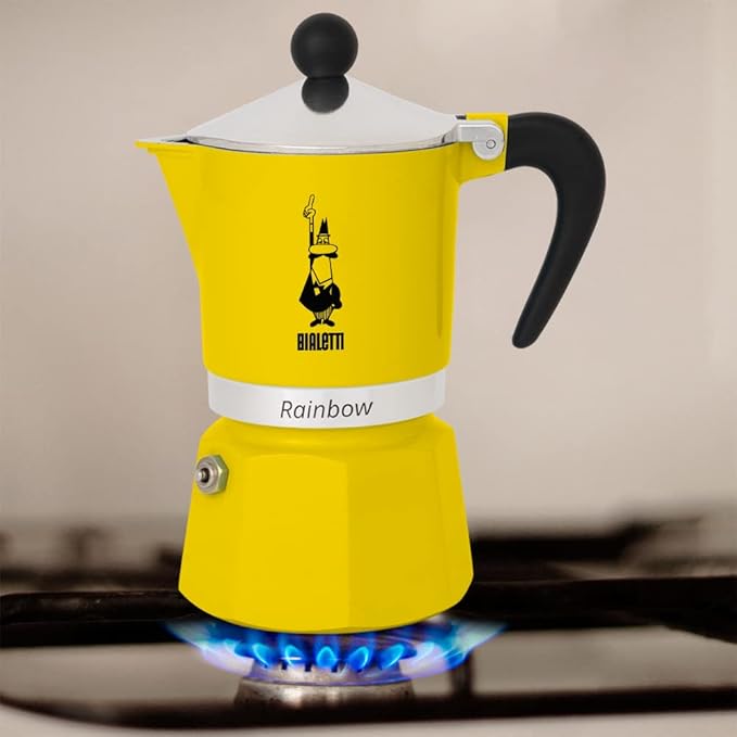 Bialetti  Stovetop spresso Maker, Rainbow Yellow, 3 Cups,