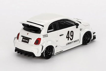 MINI GT 1/64 Abarth 595 LB-WORKS x Abas Works Gala White (Left Handle) Finished Product