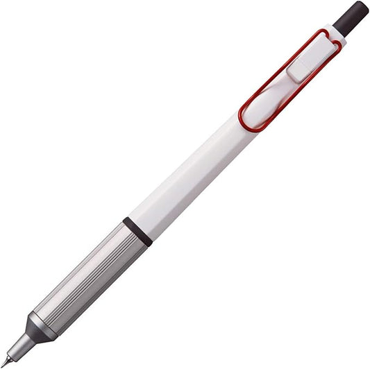 Uni Mitsubishi Pencil SXN100328W.15 Permanent Ballpoint Pen, Jet Stream Edge, 0.28, White Red, Extra Fine Point But Easy to Write