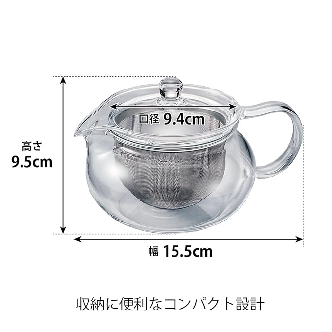 Hario Cha Kyusu Maru Tea Pot, 450ml, Glass