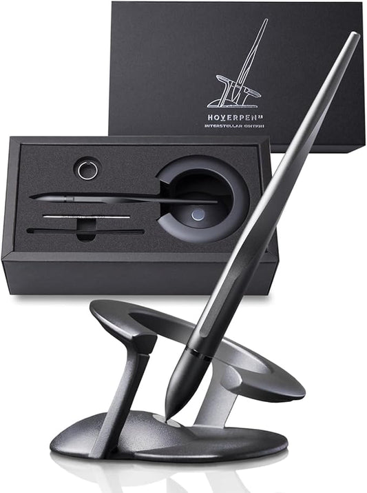 Hoverpen 23.5° Hover Pen novium Zero Gravity Ballpoint Pen Desk Pen Luxury Pen Desk Free Rotating Gift for Him 2.0 Space Black