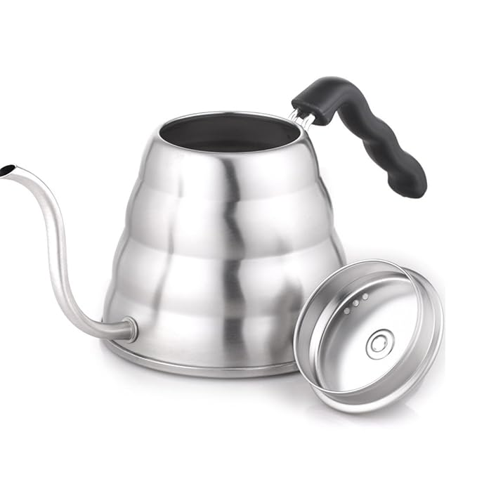 Hario Gooseneck Coffee Kettle 'Buono', Stovetop, 1.2L, Stainless Steel, Silver