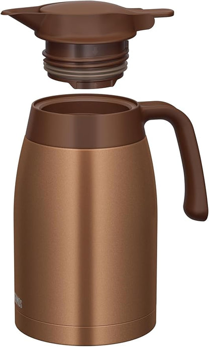 Thermos TTB-1501 BWG Stainless Steel Pot,  Brown Gold, Insulated Tabletop Pot, Vacuum-Sealed Bottle Structure, Keeps Contents Hot or Cold