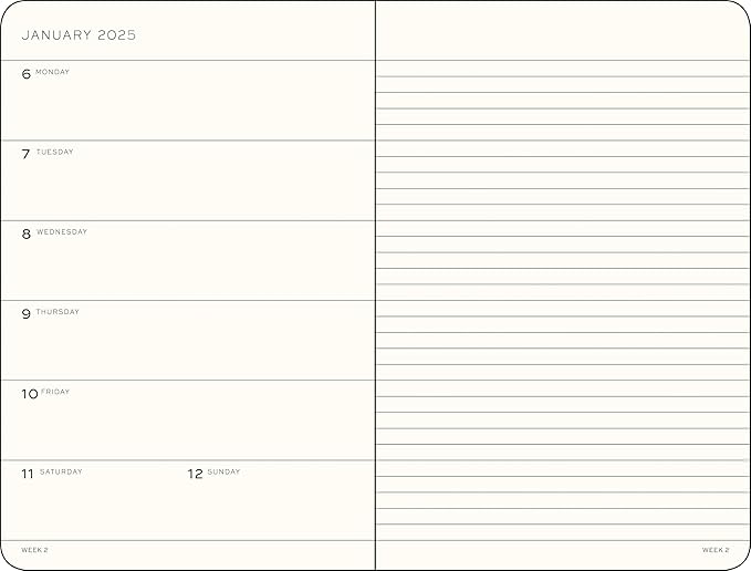 Leuchtturm 370656 Notebook, Begins in January, 2025, B6, Weekly Soft, Sage