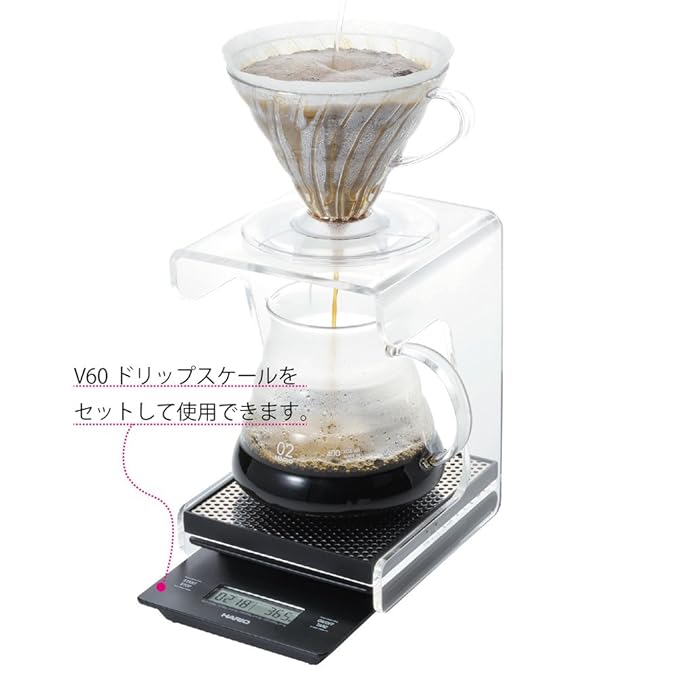 Hario VSS-1T Acrylic Stand with Drip Tray for V60 Coffee Dripper