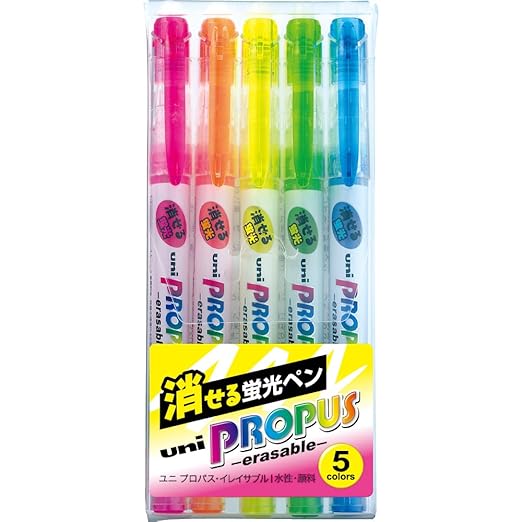 Uni Highlighter Erasable 5 Color Set (PUS151ER5C)