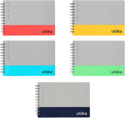 Maruman Notebook, Ring Notebook, Utoka, Pocket Size, 0.2 in (4 mm) Graph Ruled, Yellow N461-04