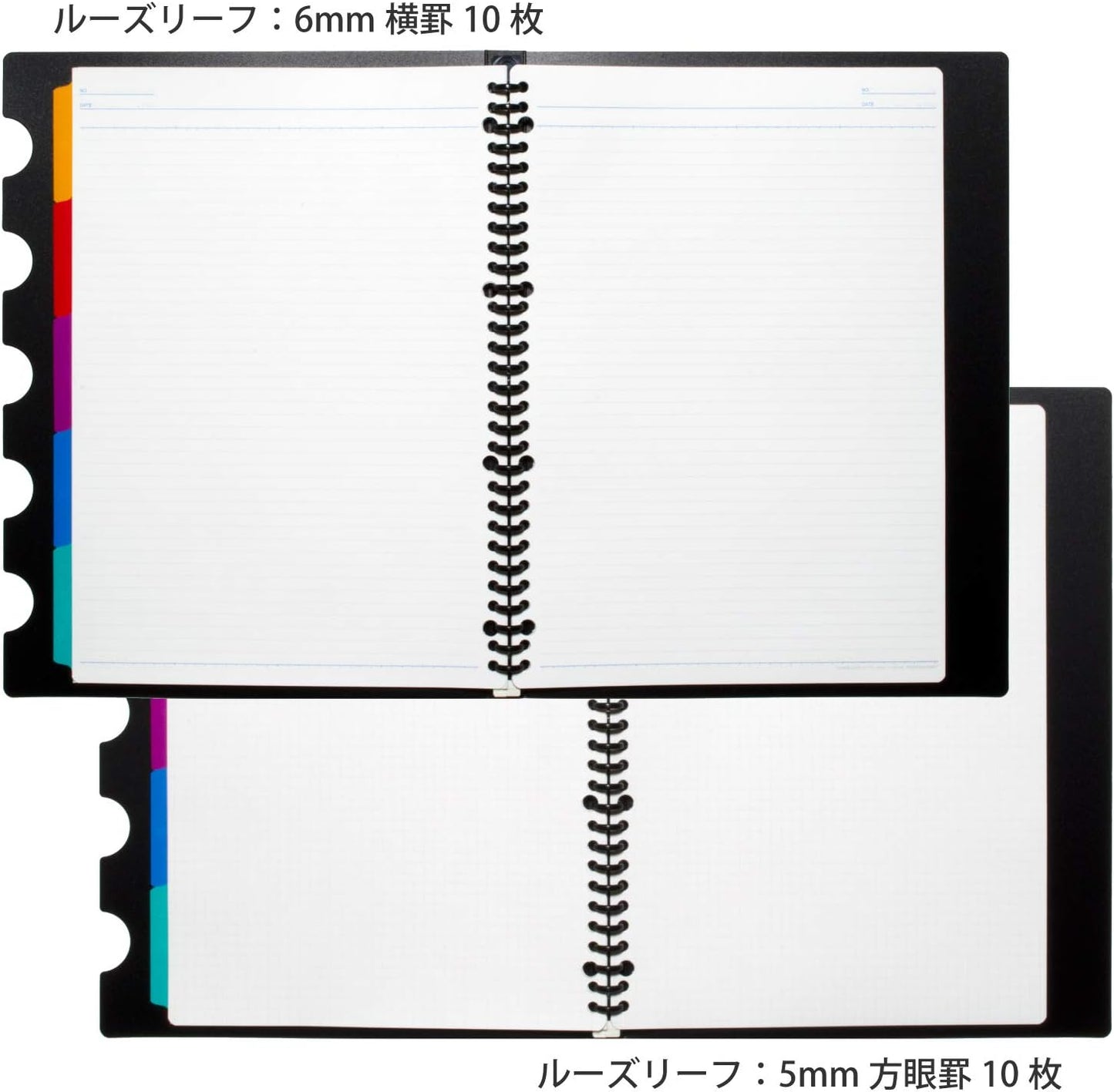 Maruman F483A Five Chart Loose Leaf Binder, A4, 30 Holes, Black