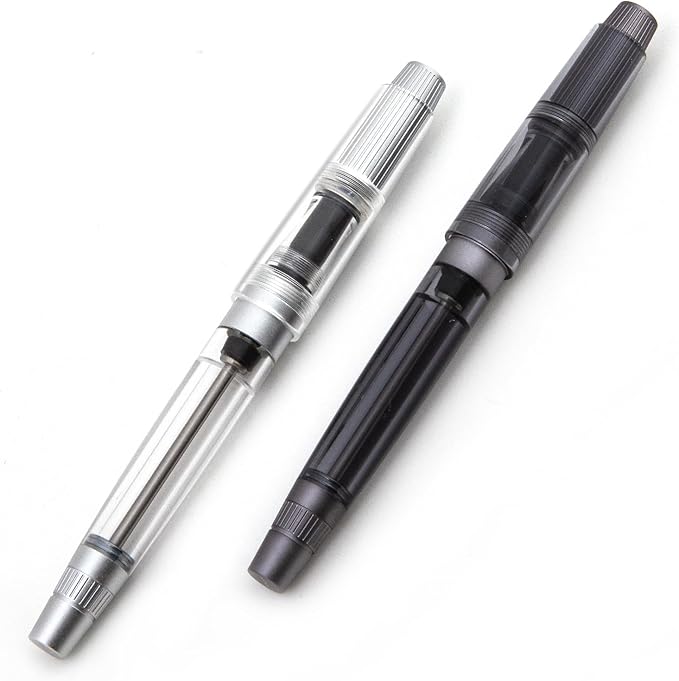 Asvine Natami Vacuum Filled Fountain Pen Titanium & Acrylic
