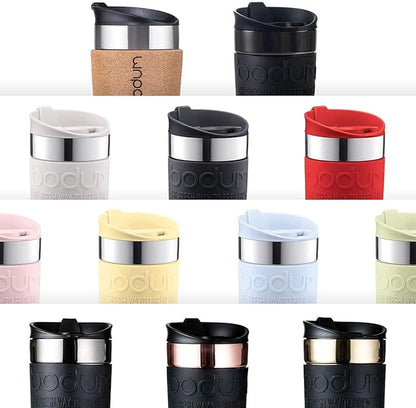 BODUM Tumbler Water Bottle Travel  Mug 350ml Black Stainless Steel