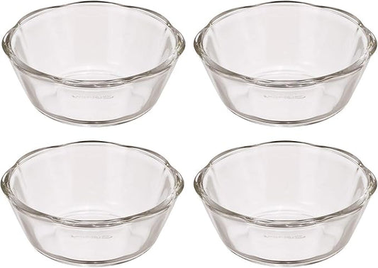 HARIO SWB-2012 Heat-resistant Glass Sweets Bowl, 200, Set of 4, Made in Japan