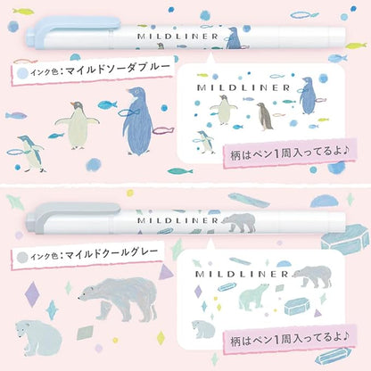 Zebra Mildliner Wkt7-As-5C-A Highlighter, Set Of 5 Colors, Animal - Multicolor