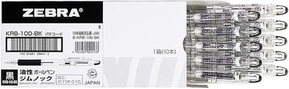 Zebra Oil-based Ballpoint Pen Jim Knock 0.7 Black 10 pcs B-KRB-100-BK