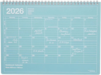 2026 Planner, Schedule Notebook, Starts from January 2026, Monthly Block, B5 Variation, Notebook Calendar, M, Blue Marks, 26WDR-NB1-BL
