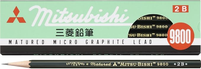 Uni Mitsubishi Pencil K98002B 9800 2B Pencil, 1 Dozen