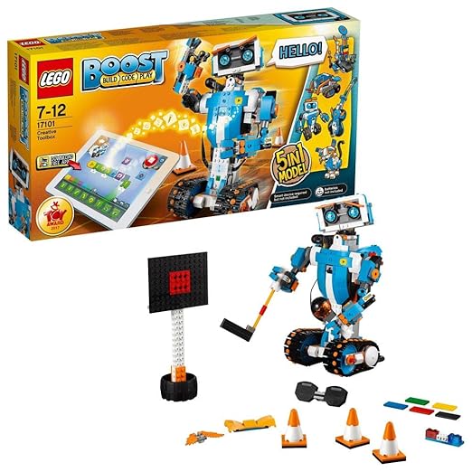 LEGO 17101 Boost Creative Toolbox Robotics Kit, 5 in 1 App Controlled Building Model with Programmable Interactive Robot Toy and Bluetooth Hub, Coding Kits for Kids
