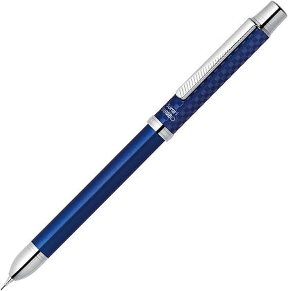 Zebra Surari Shabo 2000, 2 Color 0.7mm Emulsion Ink and 0.5mm Mechanical Pencil, Champagne Gold Body (SB27-CGO)