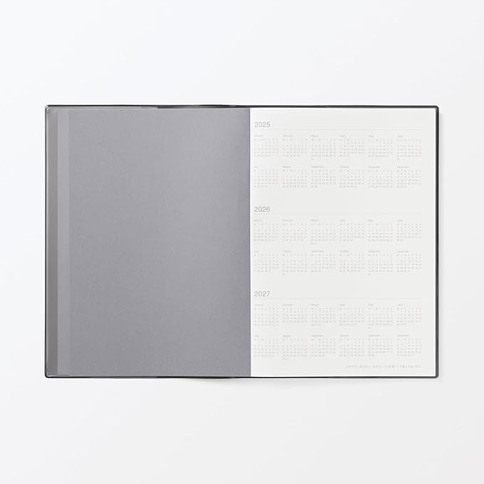 MUJI 84854231 2026 B5 Monthly / Weekly Schedule Book, Starts December 2025, B5, Dark Gray