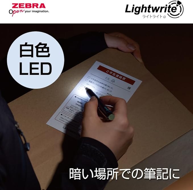 Zebra P-BA96-OC-CO Permanent Ballpoint Pen Light α Outdoor Color 0.7mm with Light Black Ink Copper Shaft
