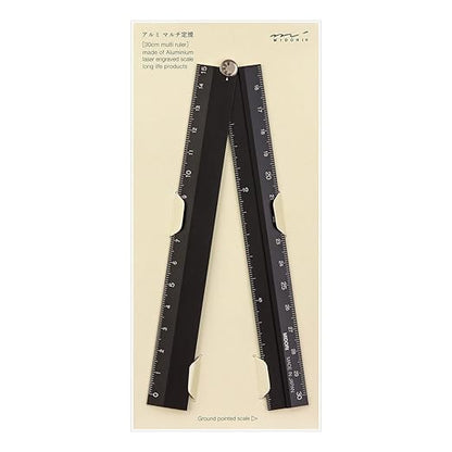 Midori Way Multi Aluminium Ruler 30cm Black (42254006)