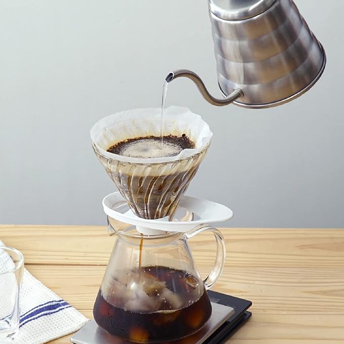 HARIO VDGR-01-B V60 Heat Resistant Glass Transparent Dripper, 01, Black
