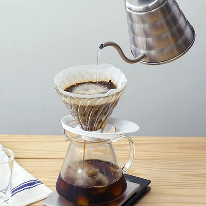 HARIO VDGR-01-B V60 Heat Resistant Glass Transparent Dripper, 01, Black