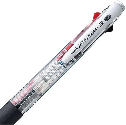 Uni Mitsubishi Pencil 3-Color Ballpoint Pen Jetstream 0.38 Transparent Easy to Write SXE3400381P