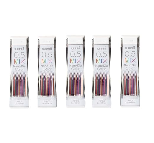 Uni  Mechanical Pencil Leads 0.5mm 7 Mix 5 Pack/Total 100 Value Set