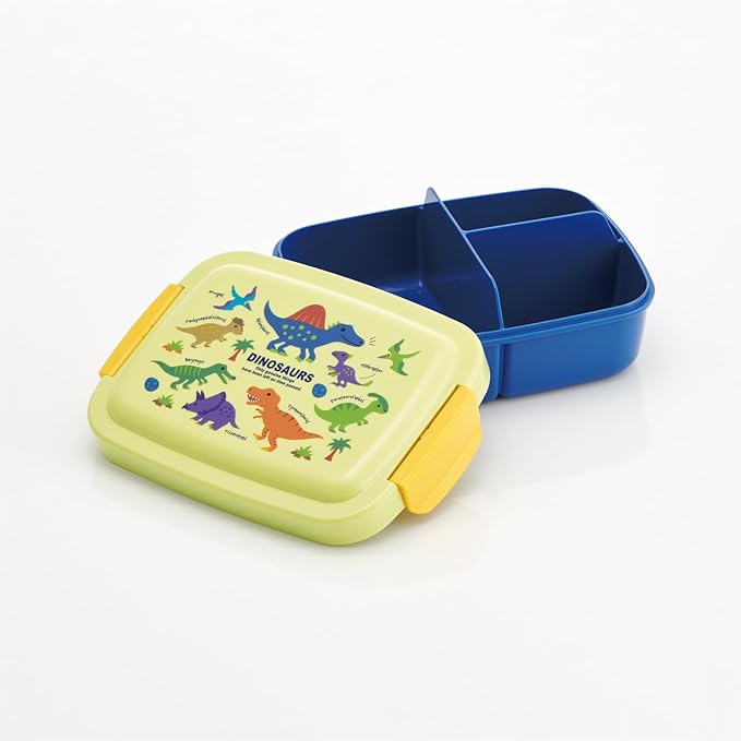 Skater P84 Dinosaurus Dinosaurus Kids' Lunch Box, Dome-Shaped with Integrated Dividers, 28.1 fl oz (820 ml), Made in Japan