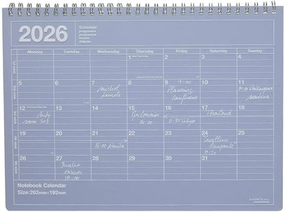 2026 Planner, Schedule Book, Starts from January 2026, Monthly Block, B5 Variation, Notebook Calendar, M, Purple, Marks 26WDR-NB1-PL