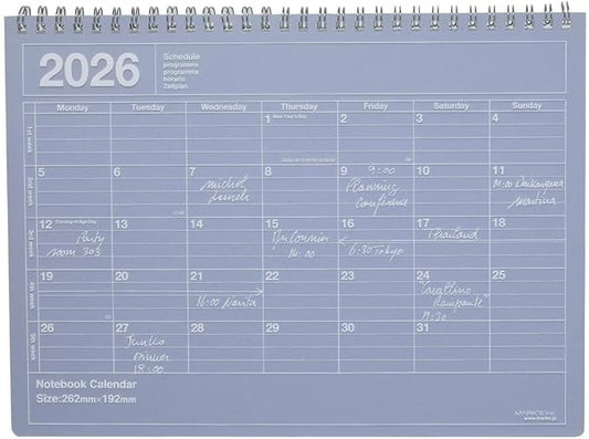 2026 Planner, Schedule Book, Starts from January 2026, Monthly Block, B5 Variation, Notebook Calendar, M, Purple, Marks 26WDR-NB1-PL