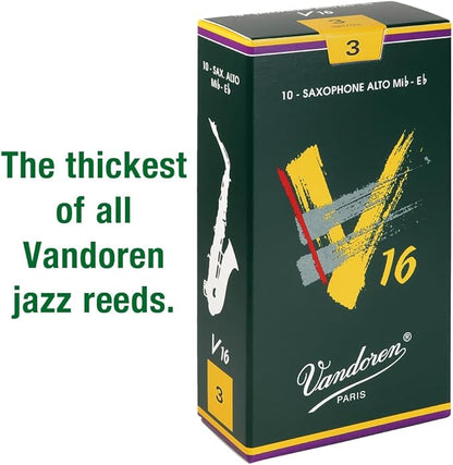 Vandoren Alto Saxophone Reeds V16:  3 (10 pcs)