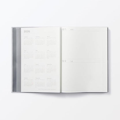 Muji 84854378 Schedule Book, Monthly, Daily Starts from December 2025, starting with Monday A5, Black