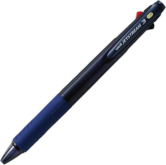 Uni Ballpoint Pen Jetstream 3 Color Black, Red, Blue Ink 0.38mm, Transparent Navy (SXE340038T.9)