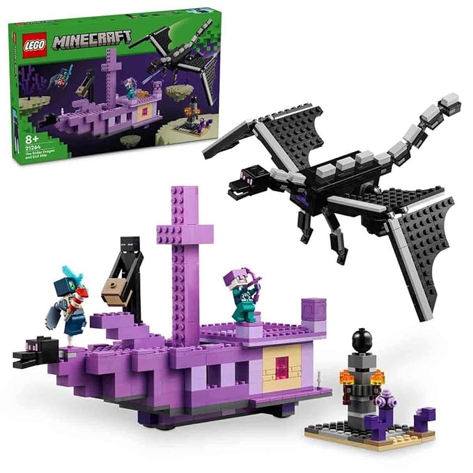 Lego Minecraft The Ender Dragon and the End Ship, Action Toy and Explorer Set, Video Game Building Kit, Adventure Playset, Gift for Boys and Girls from 8 Years 21264