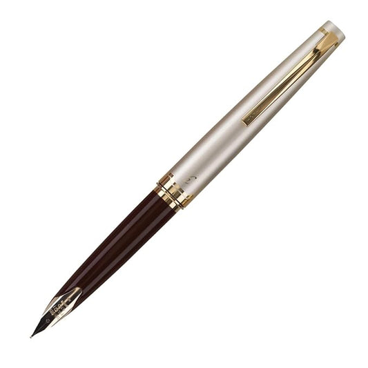 Pilot E95s Fountain Pen, Burgundy and Ivory Barrel with Gold Accents, Blue Ink, Medium Nib (60841)