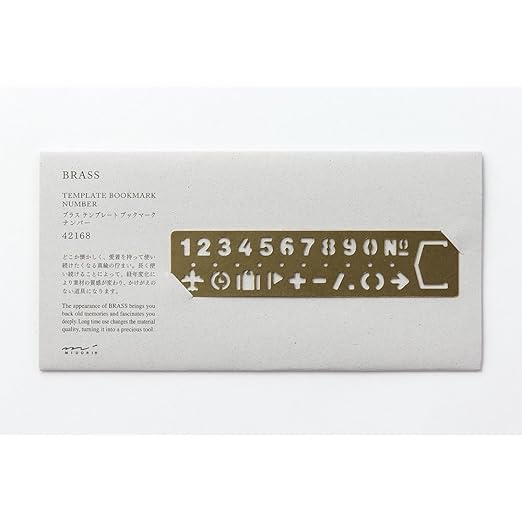 Midori Brass Template Bookmark, Number (42168006)