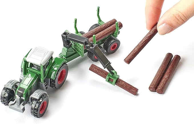 BorneLund SK1645 SIKU Fent Tractor with Wood Transport Trailer