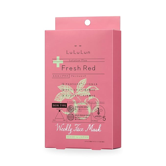 Lululun Plus -Fresh Red- Mask 30ml/1fl.oz x 5 Sheets