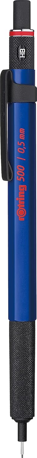 Rotring 0.5mm Mechanical Lead Pen Pencil Matte Green ABS Plastic Body Hexagonal Body Non-Slip Textured Metal Grip Click Mechanism 500 Series Lead Indicator Ideal for Technical Drawing