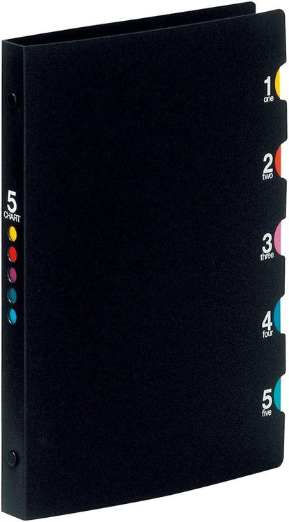 Maruman Loose Leaf Binder A5 Five Chart, 20 Holes, Black F401