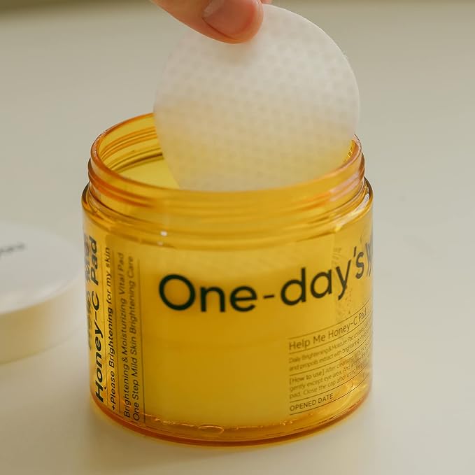 One-Day's You Help Me! + Honey-C Wiping Pads, 60 Sheets, Skin Care, Exfoliating Care, Toner Pads, Lotion, Korean Cosmetics (Honey-C Pads)