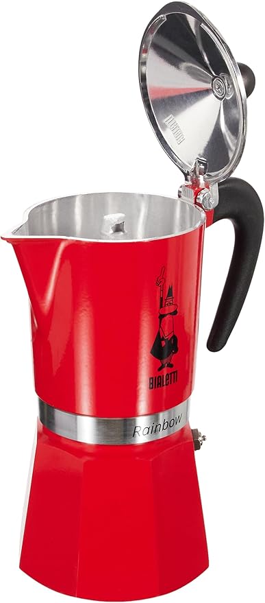 Bialetti Rainbowi - Stovetop Espresso Coffee Maker - Red - Various Sizes 6 Cups Red 4963