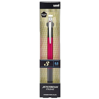 Uni 'Jet Stream Uni Prime' High Grade Multi Ballpoint Pen 3 Colors (Black Red Blue) SXE3-3000-05 (Black Pink)