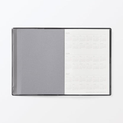 MUJI 84854262 Notebook, 2026, A6, Monthly / Weekly Schedule Book, Starts December 2025, A6, Dark Gray