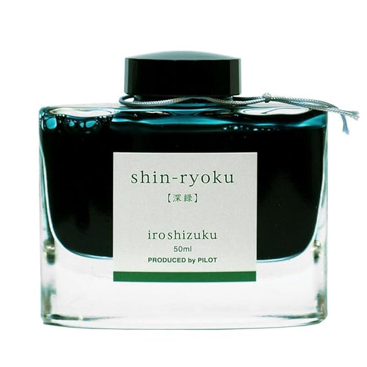 Pilot Iroshizuku Fountain Pen Ink - 50 ml Bottle - Shin-ryoku Deep Green (Deep Green) (japan import)