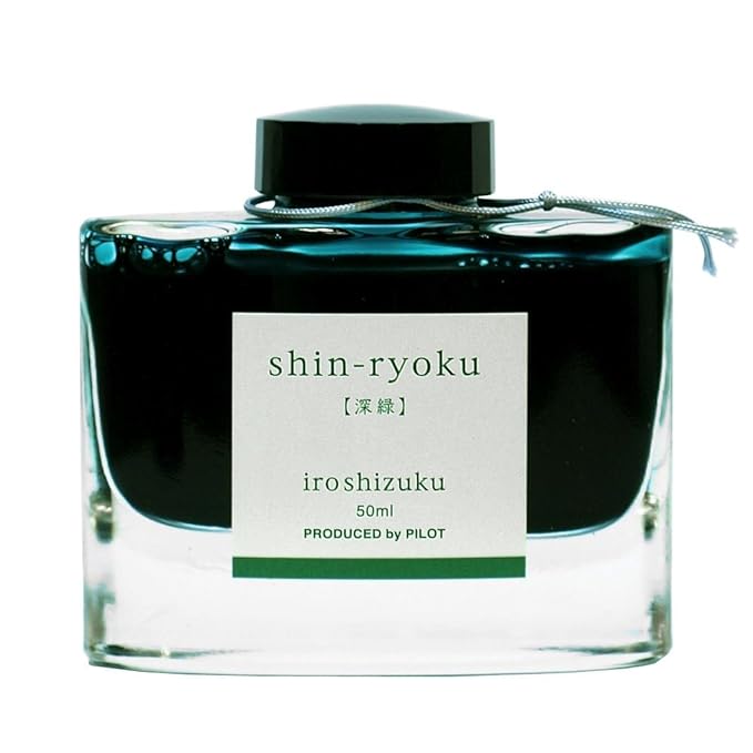 Pilot Iroshizuku Fountain Pen Ink - 50 ml Bottle - Shin-ryoku Deep Green (Deep Green) (japan import)