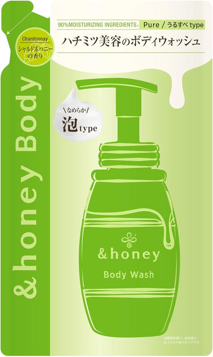 &honey Pure Moist Foam Body Wash Chardonnay Refill 15.4 fl oz (440 ml) | Body Soap